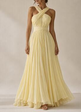 Monique Lhuillier NWT Yellow Silk Formal Long Maxi Gown Dress Size 8 $3400